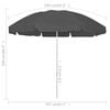 vidaXL Beach Parasol Anthracite Polyester 94.5 in Tiltable