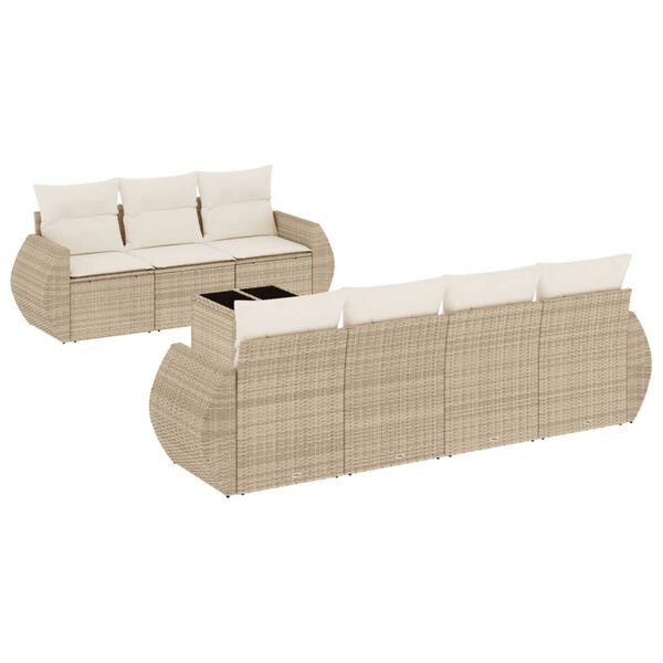 vidaXL Garden Sofa Set Beige, Cream White