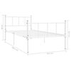 vidaXL Bed Frame White Metal 35.4 x 78.7 in Classic/Traditional