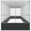 vidaXL Aviary Silver and Anthracite Galvanized Steel Large Aviary