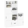 vidaXL Side Cabinet White Solid Pine Wood, Engineered Wood Medium