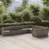vidaXL Garden Lounge Set Gray PE rattan, powder-coated steel, polyester, PVC