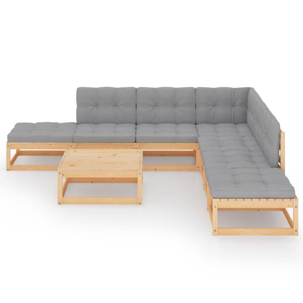 vidaXL Garden Lounge Set Natural Wood Solid Pinewood Large Modular