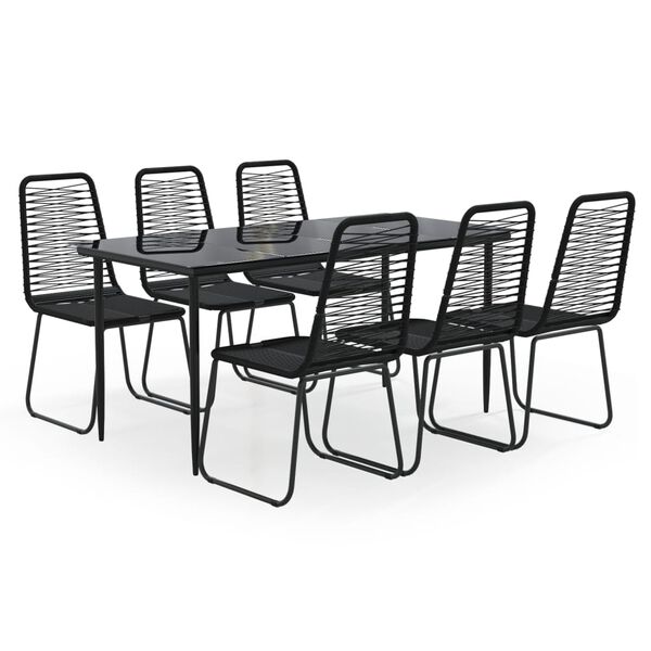 vidaXL Garden Dining Set Black