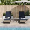 vidaXL Sun lounger Reclining 2 pcs Gray 35 x 35 x 32cm poly rattan