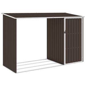 vidaXL Garden Shed Brown Galvanized Steel Large Garden Shed