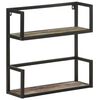 vidaXL Wall Shelf Multicolour wood, black frame