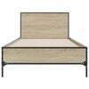 vidaXL Bed Frame Sonoma Oak Engineered wood, metal Single Strong