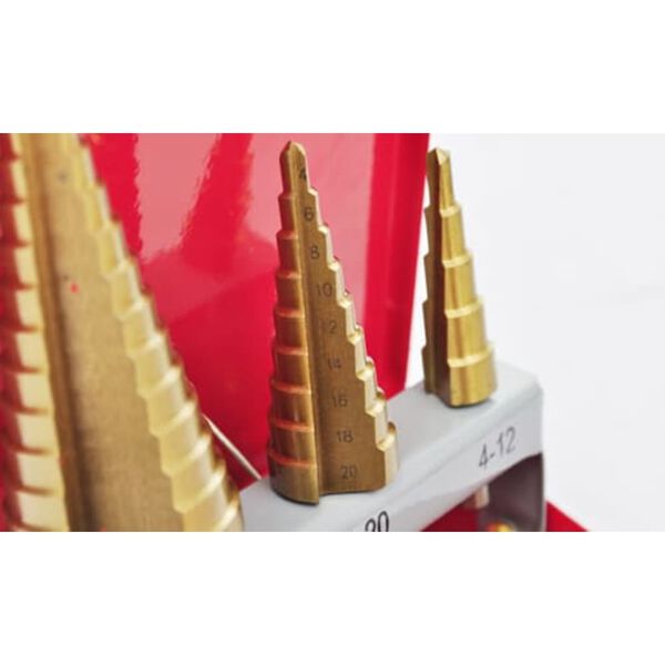 vidaXL 3 Piece HSS Step Drill Set
