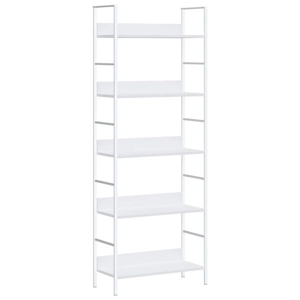 vidaXL Shelf Cabinet White Engineered wood, Steel Medium Shelf Cabinet