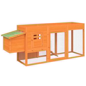 vidaXL Chicken Coop Brown, Green Solid Pine Wood, Plywood