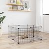 vidaXL Pet Cage Black Powder-coated steel Medium Collapsible