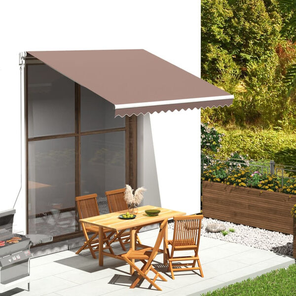 vidaXL Replacement Awning Fabric Brown 100% Polyester with PU coating
