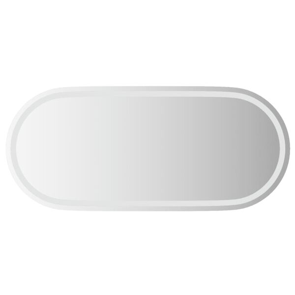 vidaXL LED Bathroom Mirror Transparent Glass 39.4 x 17.7 in