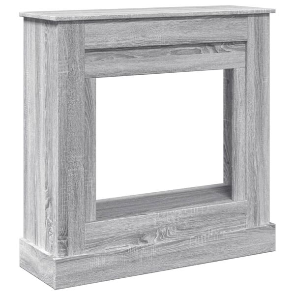 vidaXL Fireplace Surround Grey Sonoma 35.4x11.8x35.4" Engineered Wood