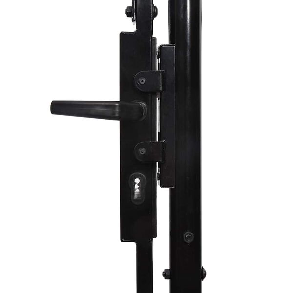 vidaXL Patio Gate Steel 4.1x13.1' Black