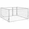 vidaXL Outdoor Dog Kennel Galvanized Steel Large Durable