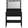 vidaXL Dressing Table Black Engineered wood, Glass Medium Dressing Table