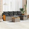 vidaXL Garden Sofa Set Gray PE rattan 6-Piece Set Adjustable Feet