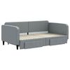 vidaXL Daybed With Trundle Light Grey Fabric Single