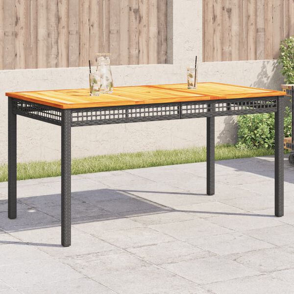 vidaXL Garden Table Black and Brown