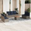 vidaXL 8 Piece Patio Sofa Set with Cushions Gray Poly Rattan