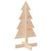 vidaXL Wooden Christmas Tree Natural Wood Solid Pine Wood Small