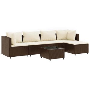 vidaXL Patio Lounge Set Set of 5 Brown