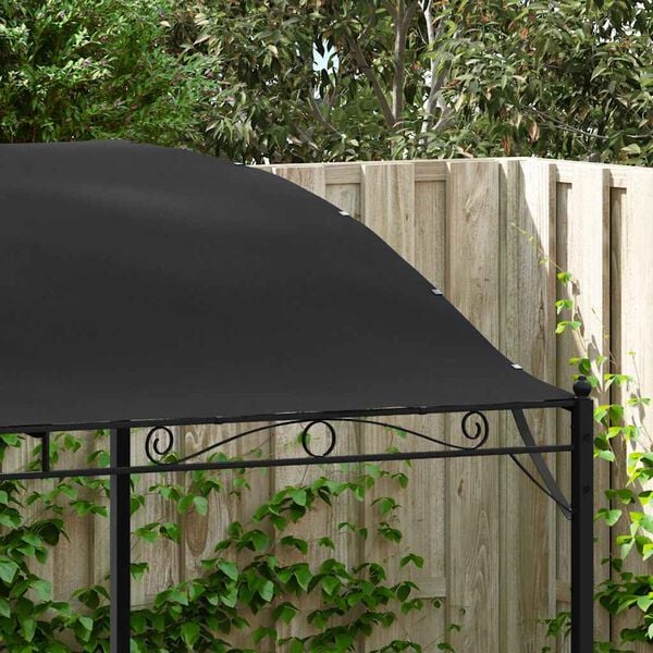 vidaXL Canopy Set of 2 Anthracite, Black Steel, Polyester Large