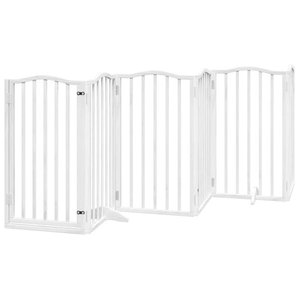 vidaXL Dog Gate Set of 6 White Poplar wood