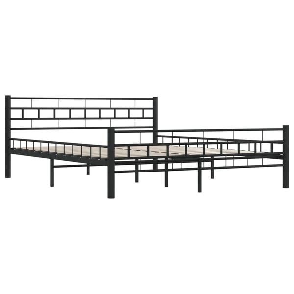 vidaXL Bed Frame Black Steel 63 x 79 in - Double size
