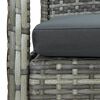 vidaXL Garden Sofa Set Poly rattan: Grey, Cushion: Dark grey