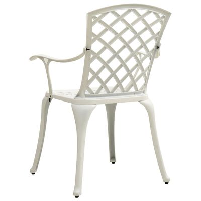vidaXL Patio Chairs 2 pcs Cast Aluminum White