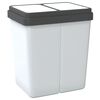 vidaXL Dual Bin White 2x6.6 gal