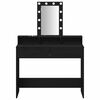 vidaXL Dressing Table Black 39.37 x 16.14 x 55.12 in Engineered Wood