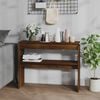 vidaXL Console Table Brown Oak Engineered Wood Narrow Decorative Inlays