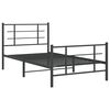 vidaXL Bed Frame Black Powder-Coated Steel Single Bed Frame