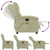 vidaXL Massage Recliner Chair Cream Real leather, metal, plywood Standard