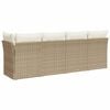vidaXL Garden Sofa Beige PE rattan 4-Seater Modular Garden Sofa