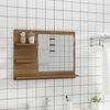 vidaXL Mirror Brown oak Engineered wood, acrylic Medium Bathroom Mirror