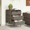 vidaXL Garden Storage Cabinet Gray PE Rattan, Powder-Coated Steel Medium