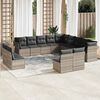 vidaXL Garden Sofa Set Light Grey PE rattan, Polyester, Powder-coated steel