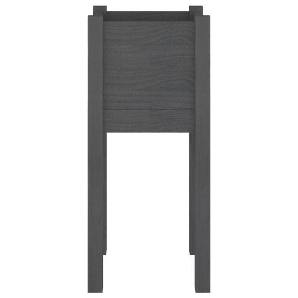 vidaXL Planter Grey Solid Pine Wood Medium Durable Garden Planter