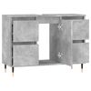 vidaXL Bathroom Cabinet Concrete Grey Engineered Wood, Iron Medium