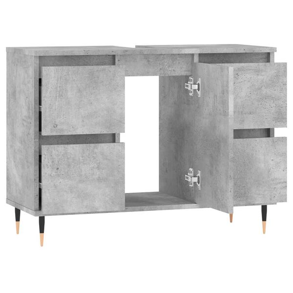 vidaXL Bathroom Cabinet Concrete Grey Engineered Wood, Iron Medium
