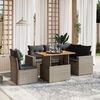 vidaXL Garden Sofa Set Grey PE rattan Large Modular Garden Sofa Set