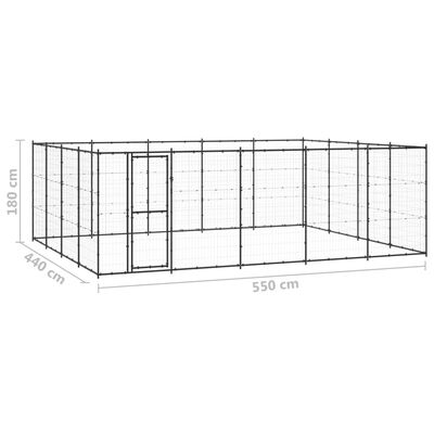 vidaXL Outdoor Dog Kennel Steel 260.5 ft²