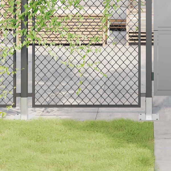 vidaXL Post Bases Square 12 pcs Silver 1.81x1.81" Galvanised Steel