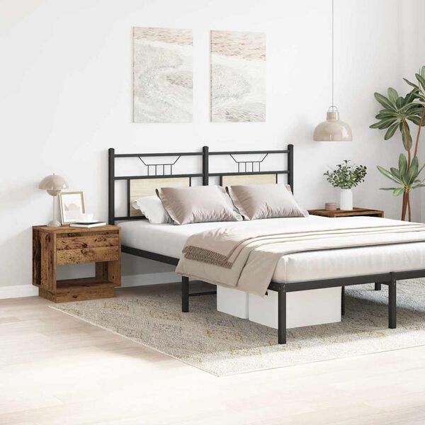 vidaXL Nightstand with Drawer 2 pcs Old Wood 17.72 x 13.39 x 17.32 in