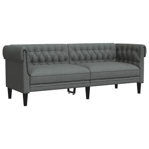 vidaXL Chesterfield Sofa Dark Grey